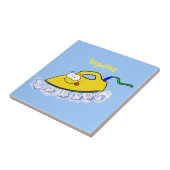 Carreau Drôle dessin animé linge de fer (Côté)