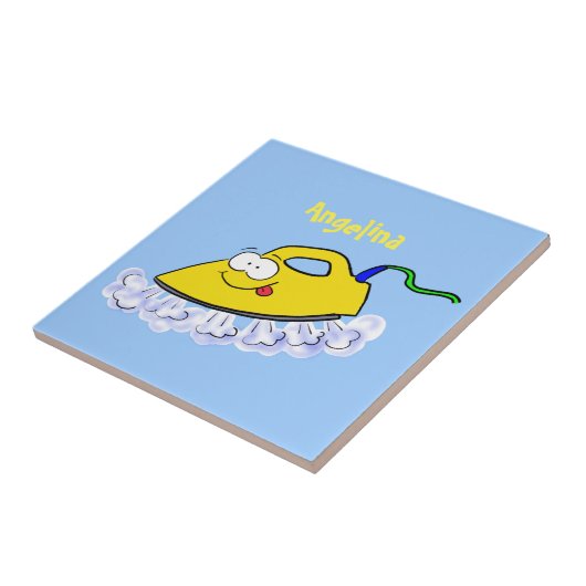 Carreau Drôle dessin animé linge de fer (Côté)