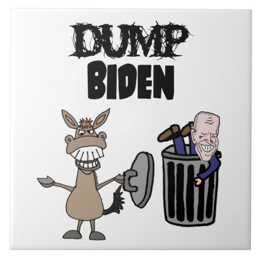 Carreau Drôle Dump Biden Caricature politique (Devant)