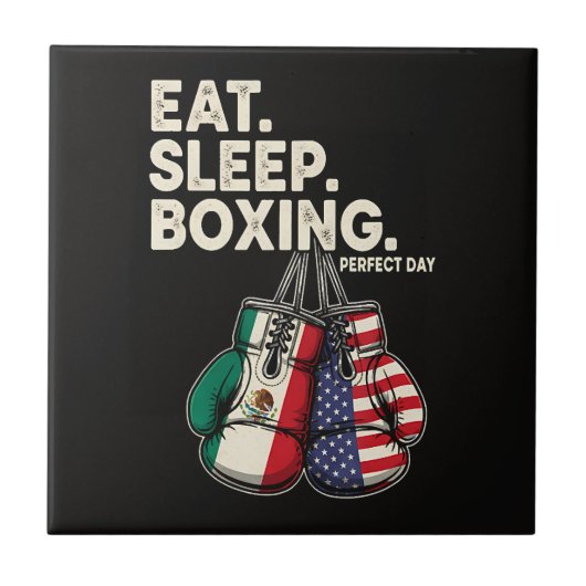 Carreau Drôle Manger Dormir Répéter Boxe (Devant)