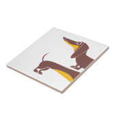 Carreau Drôle mignon dachshund pour parent chien long (Côté)