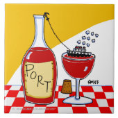 Carreau Drôle Port Vin Cartoon Ocean Cruise Ship (Devant)