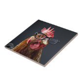 Carreau Drôle poulet portant des lunettes (Côté)