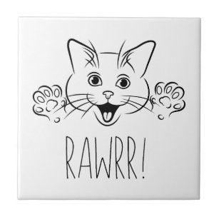 Carreau Drôle Smile Cute Cat Rawrr! !