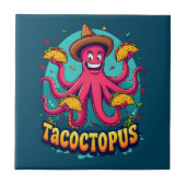 Carreau Drôle Taco Octopus Cartoon Alimentation Pun (Devant)