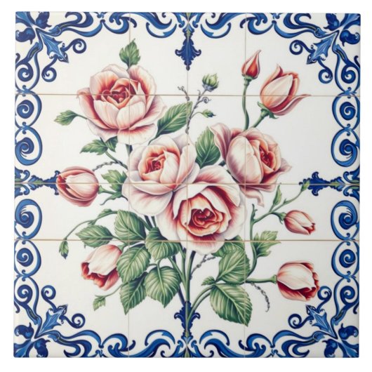 carreau du bouquet de roses classique (Devant)