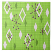 Carreau du milieu du siècle Starburts Chartreuse (Devant)