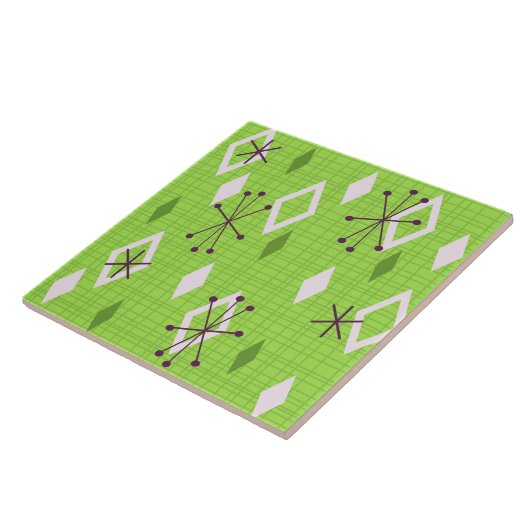 Carreau du milieu du siècle Starburts Chartreuse (Côté)