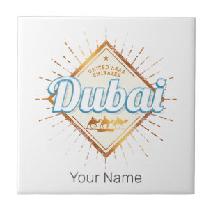 Carreau Dubaï Émirats arabes unis Vintage souvenir des Émi