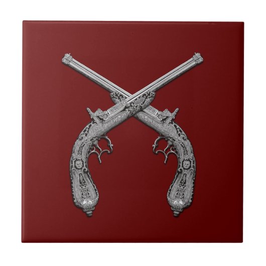 Carreau Duel Antique Guns Maroon (Devant)