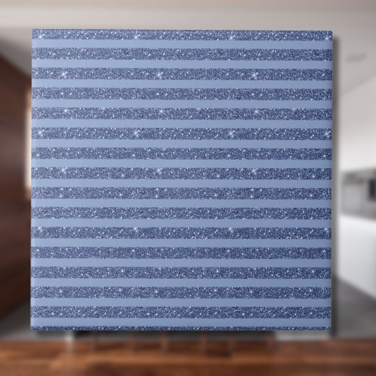 Carreau Dusky Indigo Glitter Style Horizontal Stripes