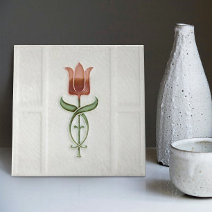 Carreau Dusty rose Tulip Décor mur Nouveau Art Gibbons
