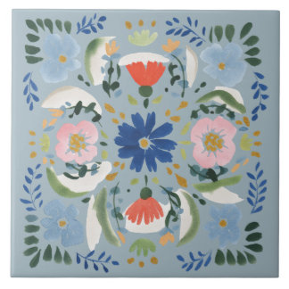 Carreau Dutch Blue Floral Cottage