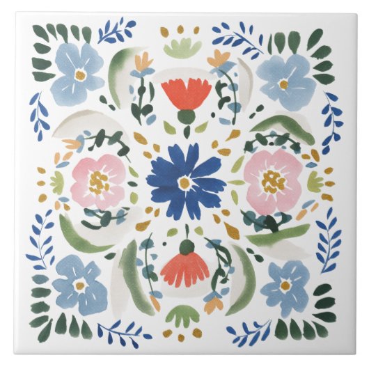 Carreau Dutch Blue Floral Cottage (Devant)