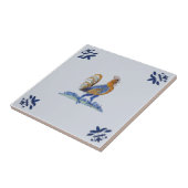 Carreau Dutch Delft Rooster vers 1650 Repro (Côté)