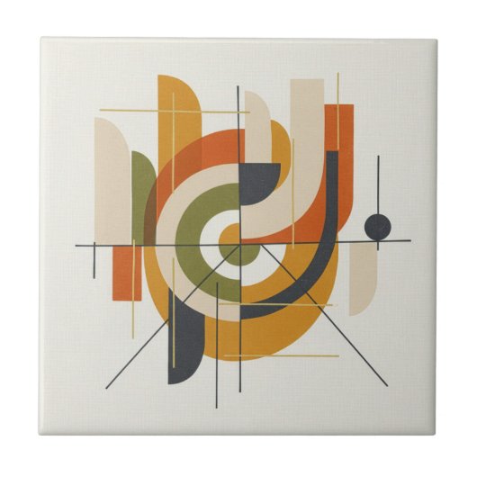 Carreau Dynamic Mid-Century Modern Abstract #2 ID1224 (Devant)