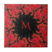 Carreau Dynastie naine rouge Fancy Fractal Abstrait Monogr (Devant)