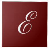 Carreau E Monogramme Blanc initial sur Maroon (Devant)
