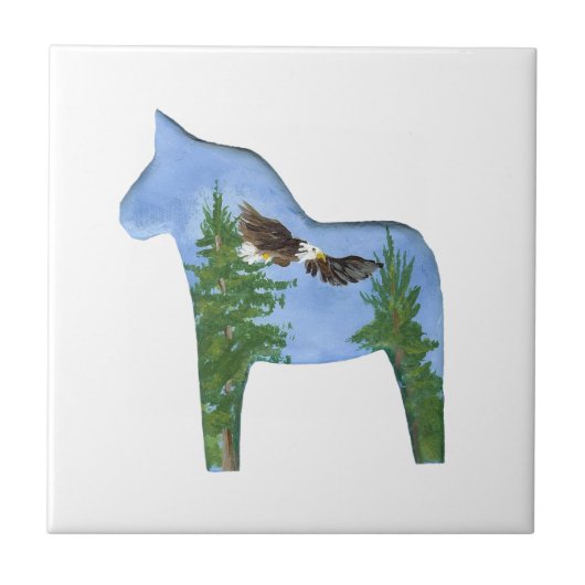 Carreau Eagle Dala Horse Tile (Devant)