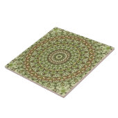 Carreau Earthy Green et Mandala Brown Design Motif (Côté)