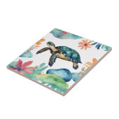 Carreau Eau Abstraite de la tortue de mer (Côté)