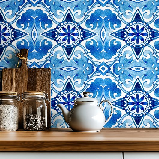 Carreau Eau bleue azurée méditerranéenne à grande échelle