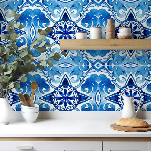 Carreau Eau bleue méditerranéenne à grande échelle