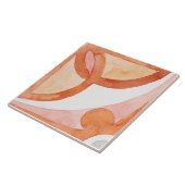 Carreau Eau carrelée marocaine en orange et gris (Côté)