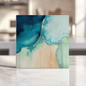 Carreau Eau de mer aquarelle bleue et sable