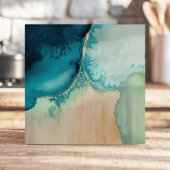 Carreau Eau de mer aquarelle bleue et sable