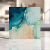 Carreau Eau de mer aquarelle bleue et sable