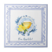 Carreau Eau de thé au citron et cadre bleu (Devant)