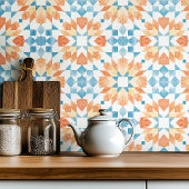 Carreau Eau marocaine grande échelle orange turquoise