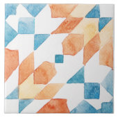 Carreau Eau marocaine grande échelle orange turquoise (Devant)