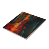 Carreau Eau Orange Rouge Bleu moderne Art Abstrait Motif (Côté)