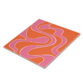 Carreau Ebb et flux 2 en rose, orange et crème (Côté)