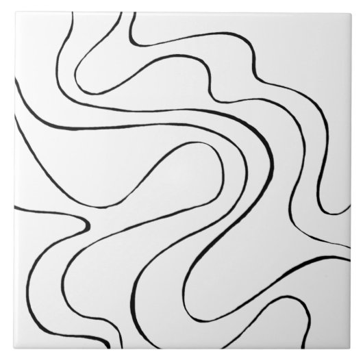 Carreau Ebb et flux 2 - Noir et blanc (Devant)