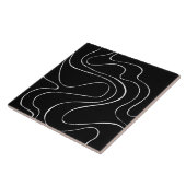 Carreau Ebb et flux 2 - Noir sur blanc (Côté)