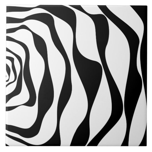 Carreau Ebb et flux 4 - Noir et blanc (Devant)