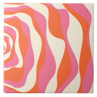 Carreau Ebb et flux 4 - rose, orange et crème