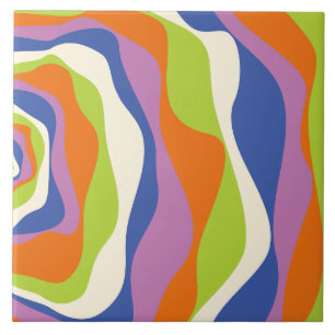 Carreau Ebb & Flux 4 Bleu, Orange, Violet, Vert & Crème