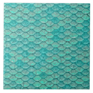 Carreau Écaille de sirène motif océan vert