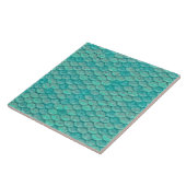 Carreau Écaille de sirène motif océan vert (Côté)