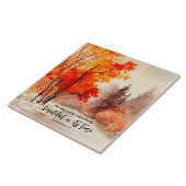 Carreau Ecclésiaste 3:11 Verse Bible Automne Aquarelle (Côté)