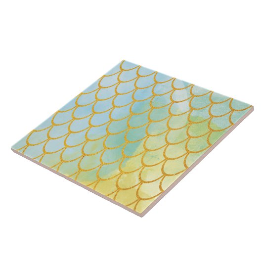 Carreau Échelles d'aquarelle et d'or (Côté)