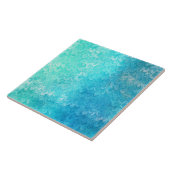 Carreau Échelles de poissons brillantes bleues de sirène (Côté)