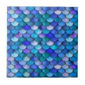 Carreau Échelles de sirène bleu et violet de l'océan (Devant)