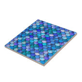Carreau Échelles de sirène bleu et violet de l'océan (Côté)