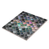 Carreau Échelles Mermaidscales d'aquarelle de sirène (Côté)