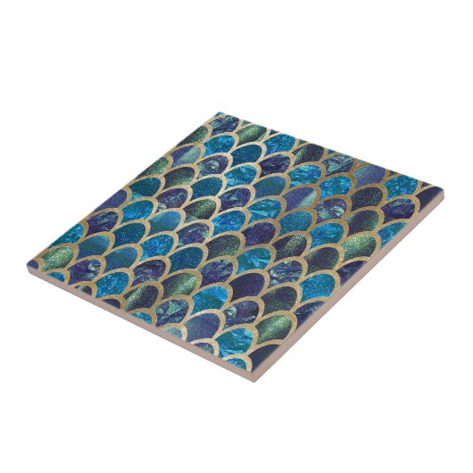 Carreau Échelles turquoises de sirène (Côté)